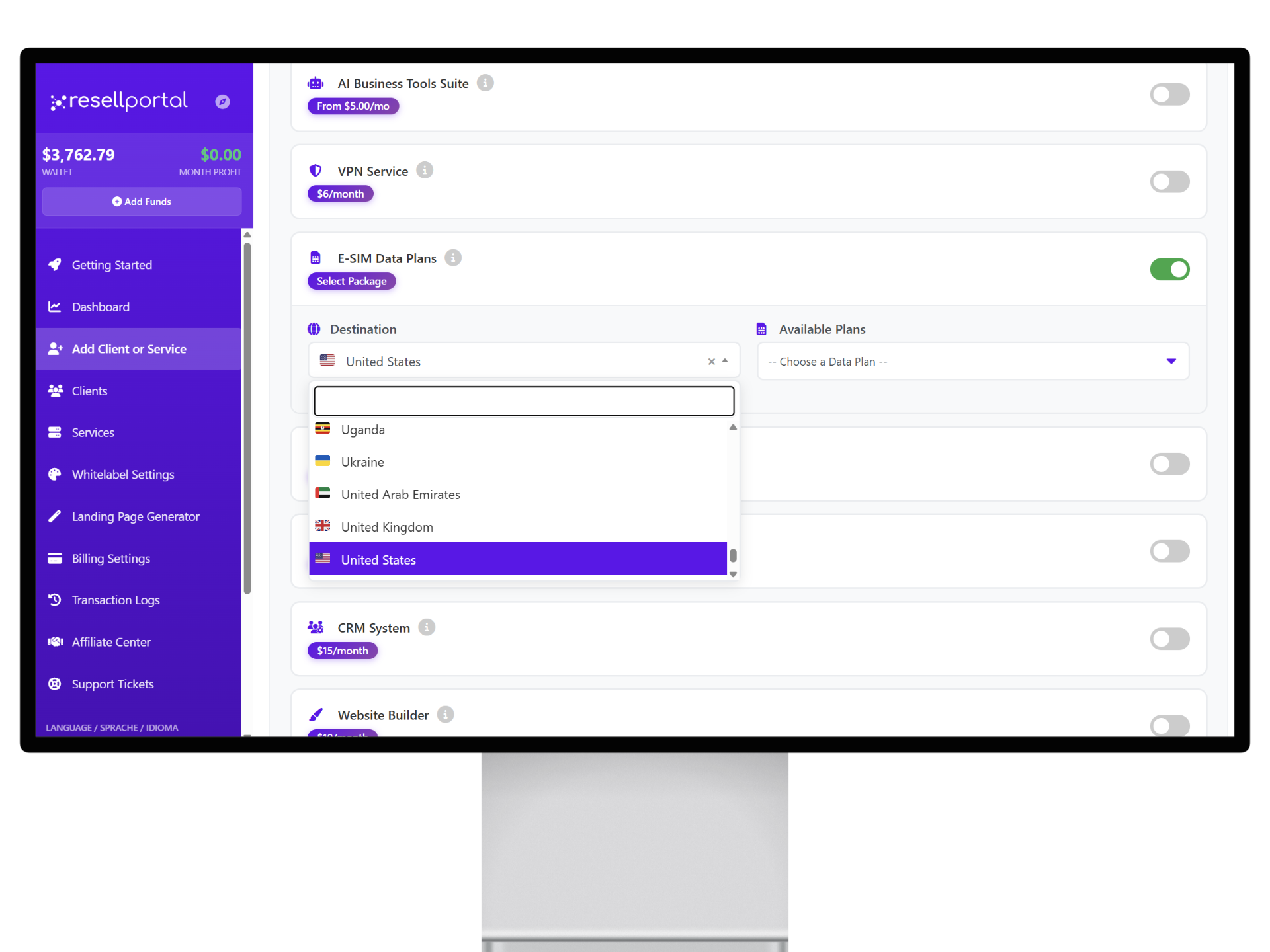 ResellPortal eSIM Landing Page Builder